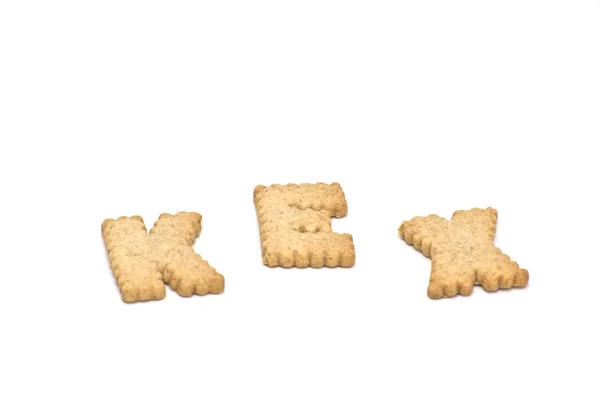 "Kex" text from cookies — Stock Photo, Image