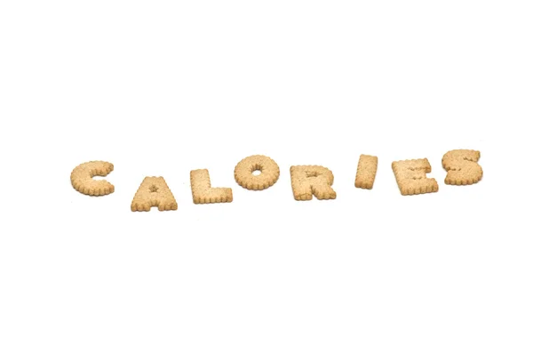 "Calorieën"tekst uit cookies — Stockfoto