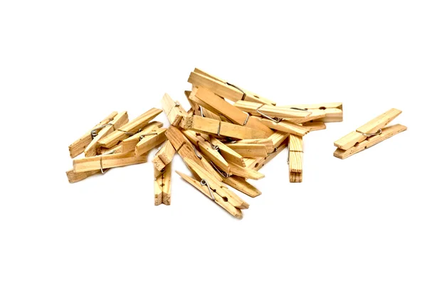 Izolované clothespins — Stock fotografie