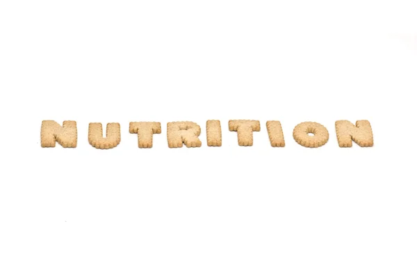 "Nutrición "texto de las cookies Imágenes de stock libres de derechos