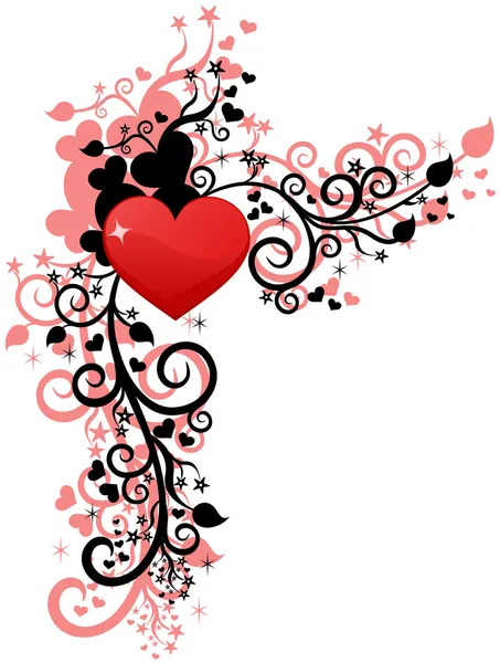 Láska srdce nebo Valentýn — Stockový vektor