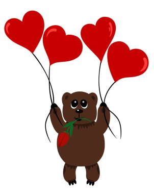 Bear in love clipart