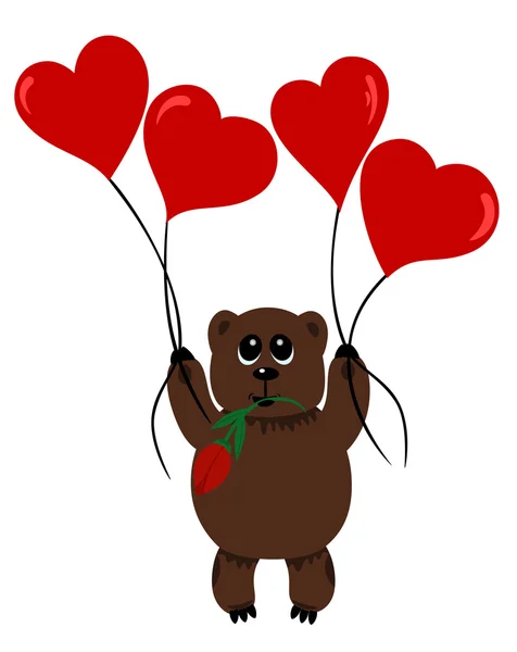 Urso no amor — Vetor de Stock
