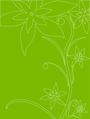 Floral outline on green background clipart