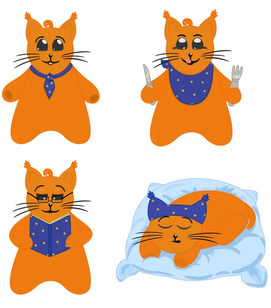 Котячий персонаж, серія коміксів — стоковий вектор