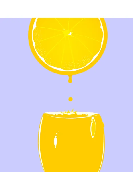 Vidro com suco de laranja fresco — Vetor de Stock