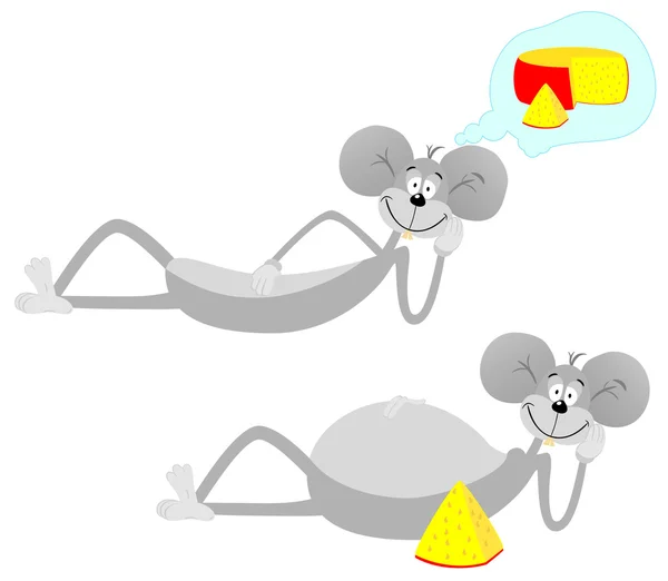 Maus und Käse — Stockvektor