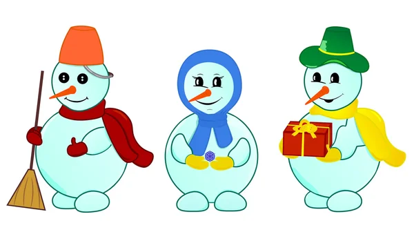 Famille Snowmen — Image vectorielle