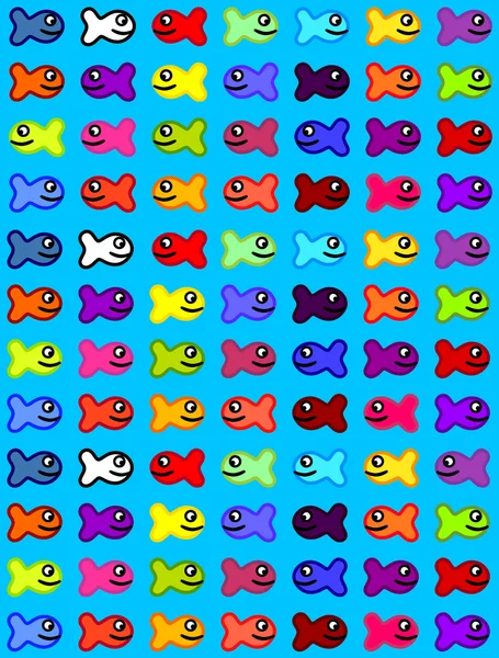 Funny multicolored fishes — Stock Vector