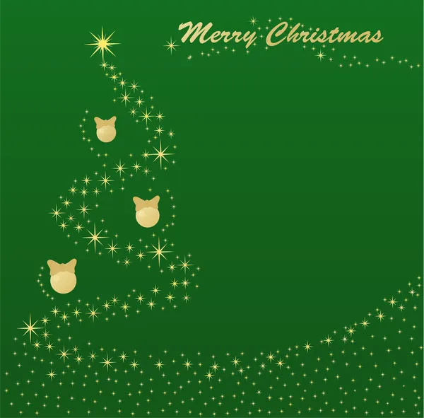Zlatý vánoční stromek — Stockový vektor