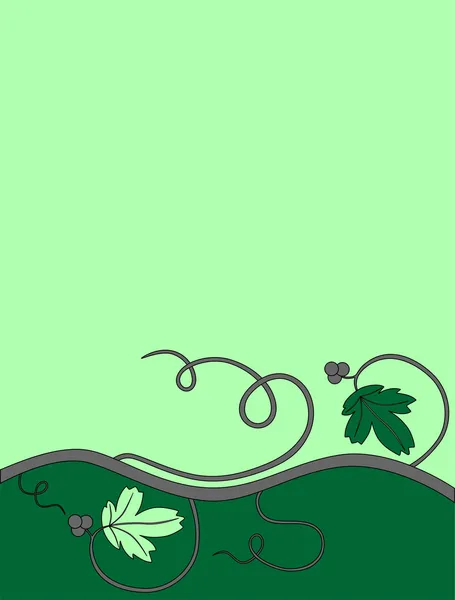 Bacground vert avec de la vigne dessus — Image vectorielle