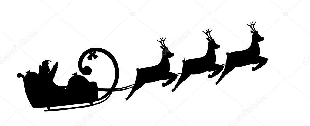 Silhouette Santa Claus — Stock Vector © Irzikot #1661611