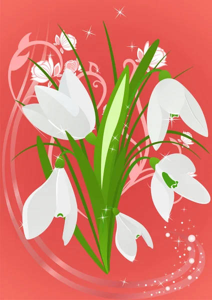 Carte postale véstive printemps — Image vectorielle