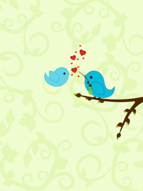 Spring background with birds clipart