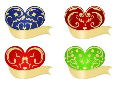 Various colorful hearts clipart