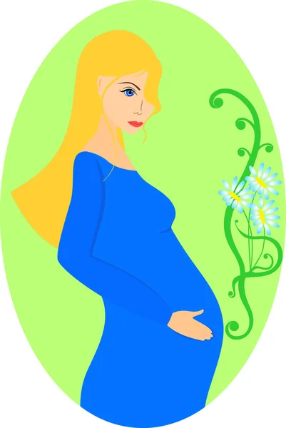 Terhes nő — Stock Vector