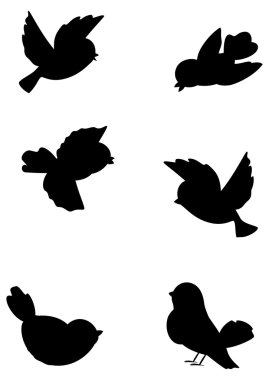 Set outline birds clipart