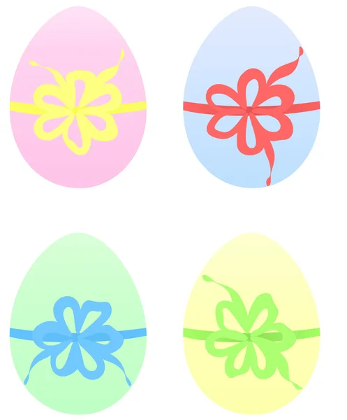 Set de Huevos de Pascua en color pastel — Archivo Imágenes Vectoriales
