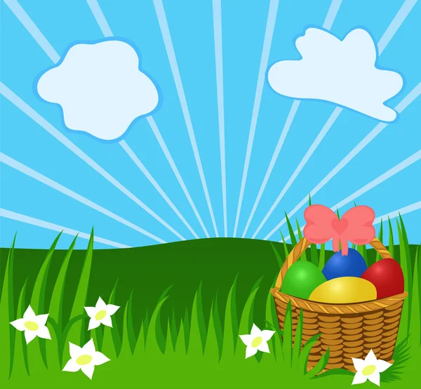 Pâques fond ensoleillé — Image vectorielle