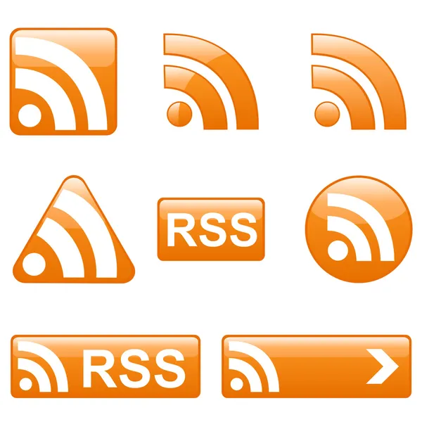 Satz RSS-Tasten lizenzfreie Stockillustrationen