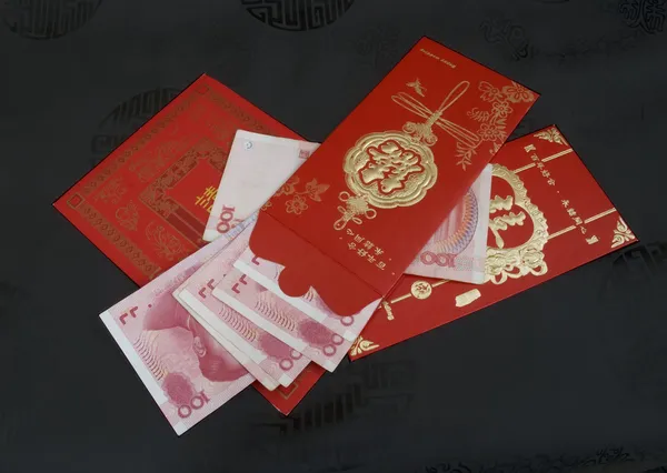 Κόκκινη κινεζική χρήματα φάκελος — Φωτογραφία Αρχείου