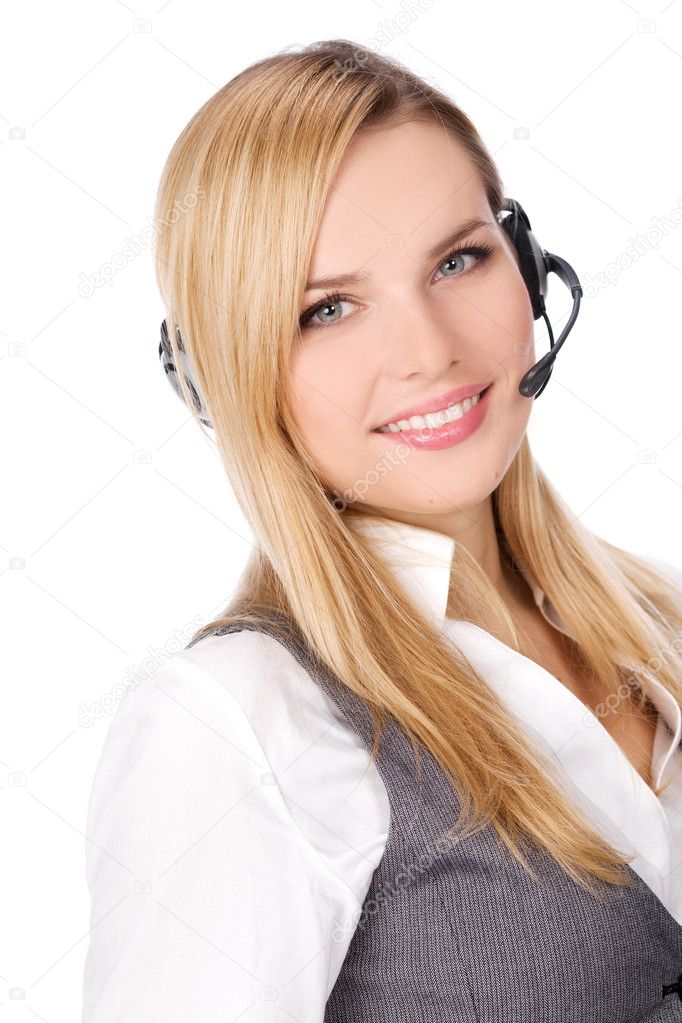 Business customer support operator woman