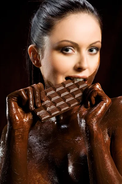 Chocoate nő — Stock Fotó