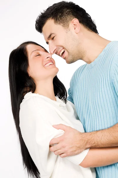 Porträt eines glücklichen Paares isoliert — Stockfoto