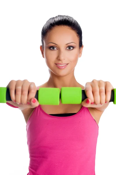 Mulher durante o exercício de fitness — Fotografia de Stock