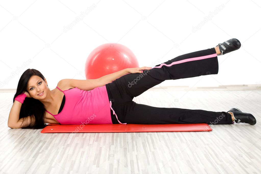 Woman during fitness exercise