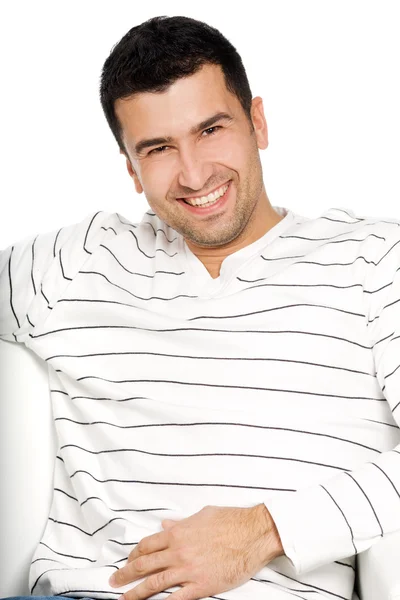Portret przystojny człowiek uśmiechający się — Zdjęcie stockowe