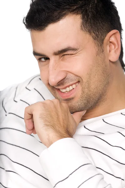 Portret przystojny człowiek uśmiechający się — Zdjęcie stockowe