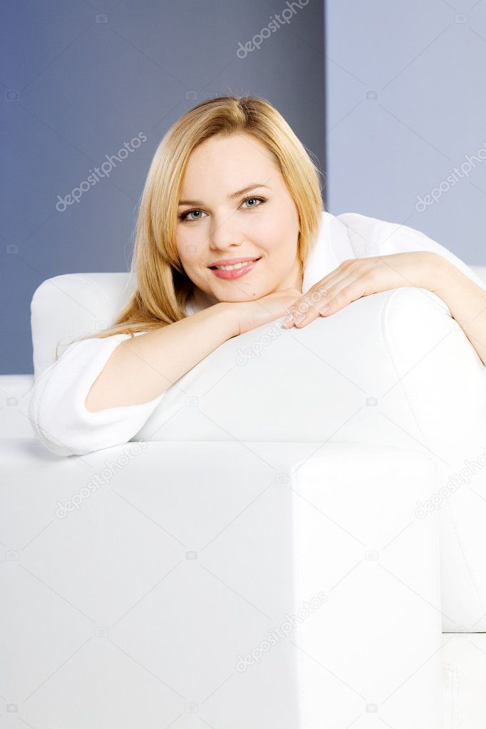 Woman resting at home
