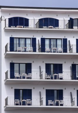 Blue-white apartments clipart