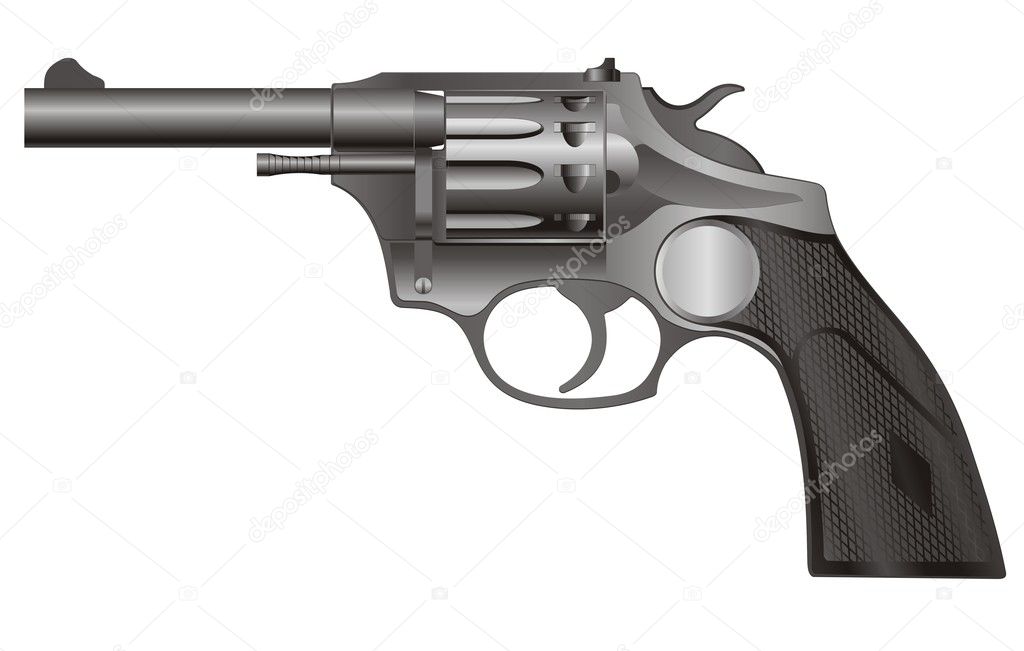 Revolver with black handle