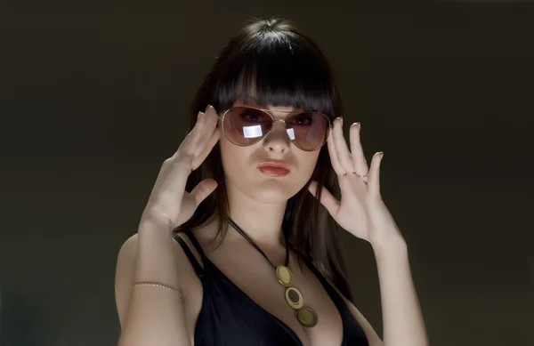 The girl in glasses — Stock Photo, Image