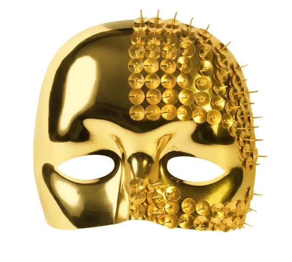 Guld carnival mask Stockbild