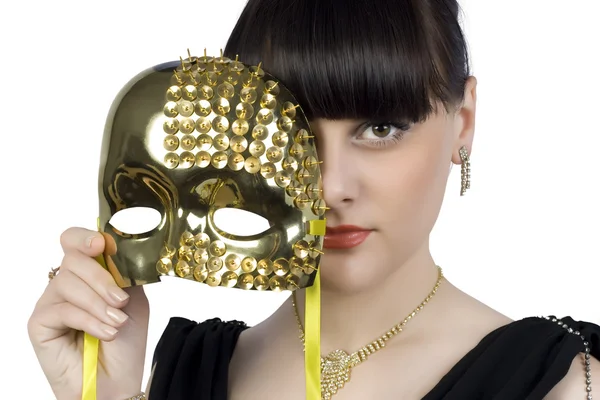 Menina com uma máscara — Fotografia de Stock