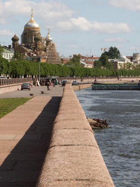 View of Neva river embankment clipart