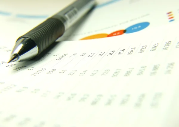 Finances statement and pen — Stock Photo, Image
