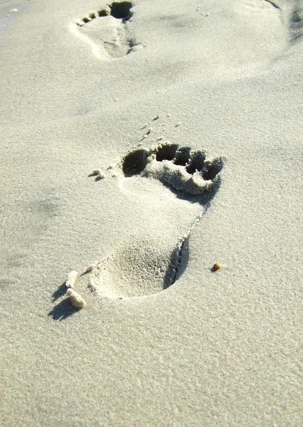 Ayak izi kum — Stok fotoğraf