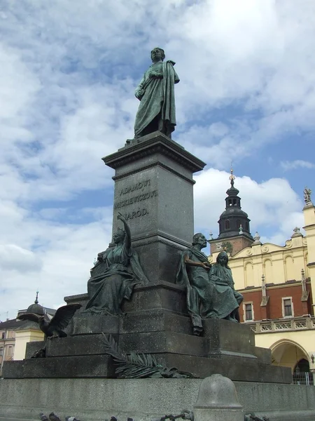 Monumento di Adam Mickiewicz a Cracovia — Foto Stock