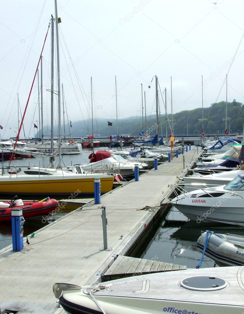 Boats in Gdynia marina, Poland