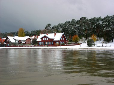 Nida town in Curonian Spit clipart