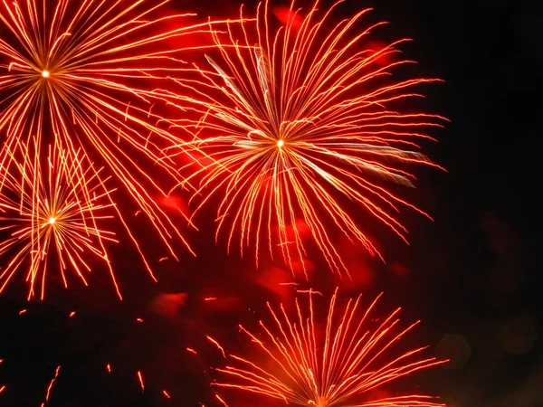 Red Fireworks — Stock Photo, Image