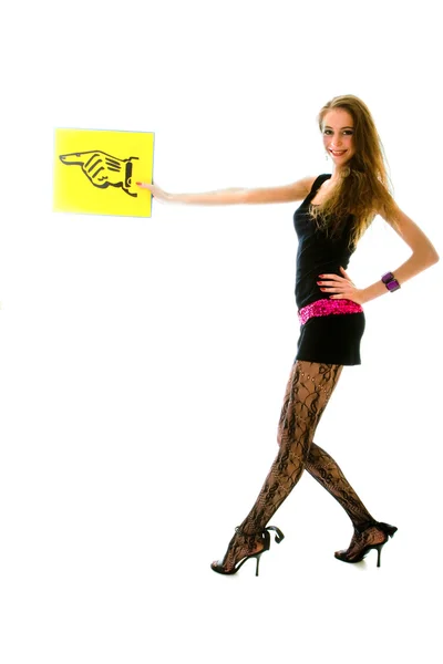 Posiert Modell in einem schwarzen sexuellen Kleid — Stockfoto