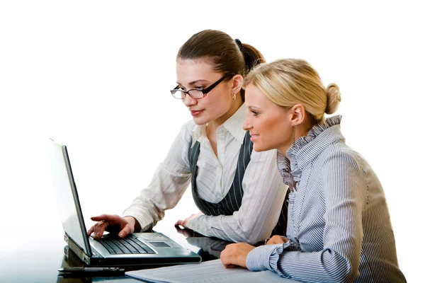 Two women work in team — Stock Photo, Image