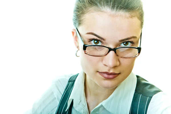 Portret van zakenvrouw in glazen — Stockfoto