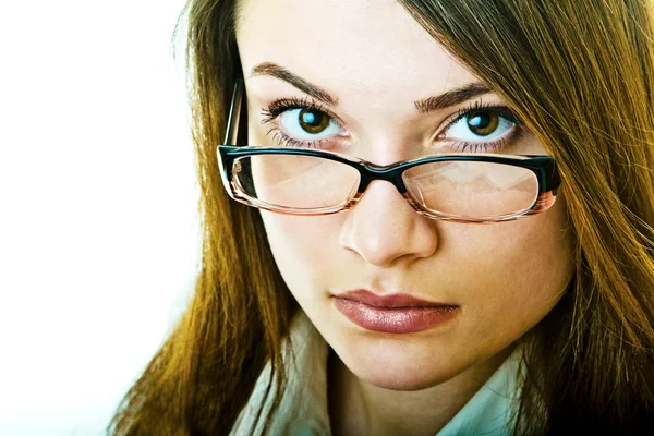 Retrato de mulher de negócios em óculos — Fotografia de Stock
