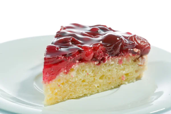 Körsbär och tranbär tårta. Stockbild